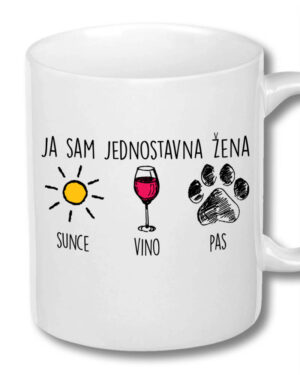 žena, sunce, vino, pas, šolja, šolje, štampa na šoljama, čika nebojša, novi sad, srbija, jugoslavija